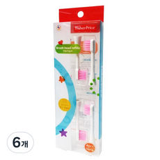 fisher-price 費雪 兒童電動牙刷刷頭4入, 粉紅色, 6個