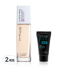 메이블린 슈퍼스테이 파운데이션 30ml + 미니 프라이머 5ml 세트, 110 포슬린(파운데이션), 랜덤발송(프라이머), 2개