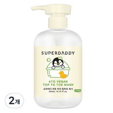 SUPER DADDY Ato 純素從頭到腳沐浴乳, 300ml, 2個
