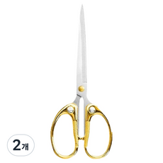 스타리움 스테인리스 수예 사무용 가위 대형, 골드, 2개