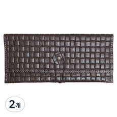 소가죽 파우치 필통, DARK BROWN, 2개