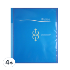 DaTaBanK 三田文具 A4 大4孔Original 可換封面資料夾 TS04-1303, 藍色, 4本