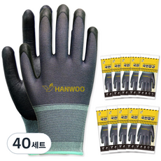 HANWOO NBR塗層多功能國民手套, 灰色, 40套
