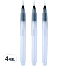 達沙巴巴 水彩水筆刷 透明筆尖 尖頭 3件組, 4套, 120mm