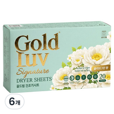 골드럽 건조기시트 올리브그린향, 6개, 20개입