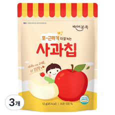 베이비본죽 동결 건조 사과칩, 3개, 12g