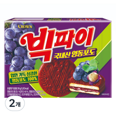 크라운 빅파이 영동포도 과자파이 중, 216g, 2개