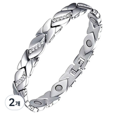 Poten Kit 漂亮全銀手鍊 21cm, 2個