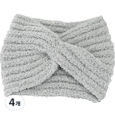 tsh 寬版交叉洗臉髮帶 FREE, 4個, 灰色