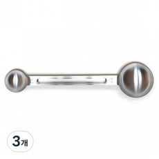 不鏽鋼雙頭量匙 銀色, 3個