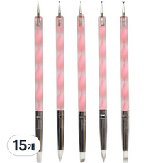 Dasababa 塑膠手柄工藝矽膠壓花雙頭筆套組 扭紋粉紅色, 15個, 5種