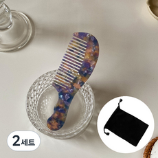 주앙오브제 시그마 빗 + 플란넬 백, 10 드림 퍼플, 2세트