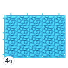 Bonitori 足部指壓 腳底按摩 鵝卵石指壓板, 鈷藍色, 4個