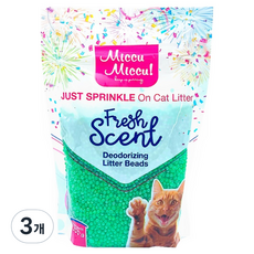 미큐 프레쉬씬 디오더라이징 고양이 화장실 오더컨트롤 비즈, 300g, 3개, 애플