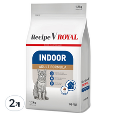 유한양행레시피브이 고양이 로얄 기능성 사료, 인도어, 1.2kg, 2개