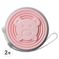 Aurafam 旅行用便攜式矽膠摺疊漱口杯, 粉紅色, 2個