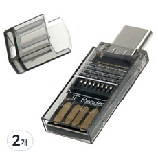컴스 USB 3.1Type C 카드리더기TF 메모리 카드 Micro SD USB 2.0 Type A USB, 혼합색상, IF784, 2개
