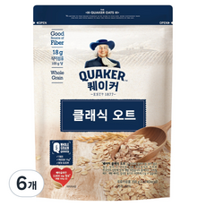퀘이커 클래식 오트 시리얼, 350g, 6개