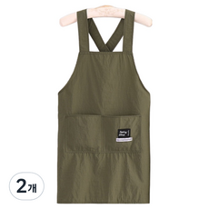 다퍼남 데일리 크로스 앞치마, 올리브그린, 2개