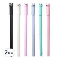 2Youngdesign 可愛貓咪中性筆6件組 0.5mm, 2套, 混合色