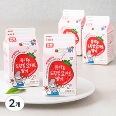 우유창고 유기가공식품 인증 딸기 드링킹 요거트, 200ml, 4개입, 2개