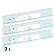 산리오 캐릭터 쉐이커 눈금자 15cm, 포차코, 9개