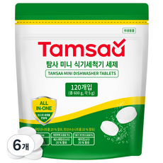 탐사 미니 식기세척기 세제 120개입, 600g, 6개