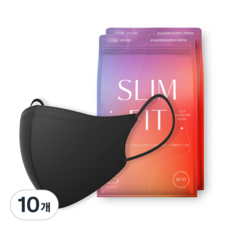 CLA 슬림핏 라이트패키지 보건용 컬러 새부리형 마스크 대형 KF94, 25개입, 10개, 블랙