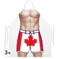 애티튜드에이프런즈 캐네디언 플래그 쇼츠 에이프런, 혼합 색상, 3개