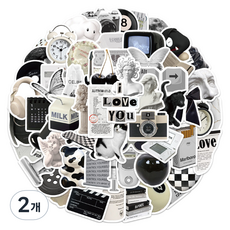 特別商店筆電旅行防水貼紙, GT155-61PCS(黑色日常款), 2組