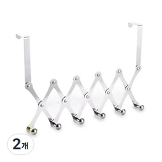 마켓플랜 스틸 방문걸이 와이드 후크, 실버, 2개