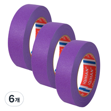 iQIHAN 칼라 마스킹 종이테이프 20mm x 15m, 퍼플, 6개