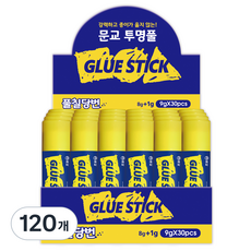 문교 주름없는 풀칠당번 투명 고체풀, 9g, 120개