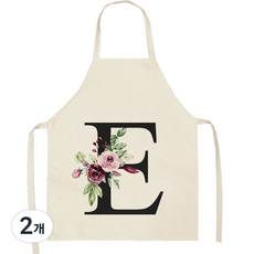 알파벳 이니셜 앞치마 47 x 38 cm, 2개, E