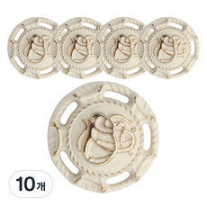 Button King 東大門鈕扣王 孔眼玫瑰徽章鈕扣 18mm, 象牙白G, 10個