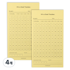 PAPERIAN 目標追蹤100天便條紙, 黃色, 1入, 4個