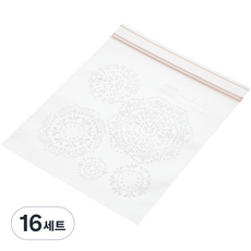 [쿠팡수입] 니토리 더블 지퍼백 화이트 플라워 M 40매, 16세트, 단일사이즈