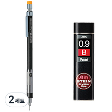 펜텔 그래프렛 샤프 PG509-GD + 아인슈타인 샤프심 B 세트, 0.9mm, 2개