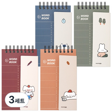 moong9 Boba單字本 4種 100頁, 混合顏色, 3套