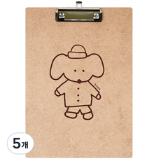뭉구 보바 우드 클립보드 A4, 아지, 5개