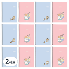 조선문방구 조선순덕이 좌철 스프링 노트 2종 x 6p 세트, 혼합색상, 2세트