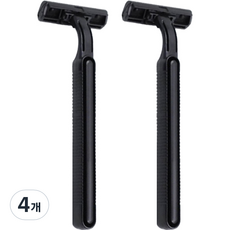Blue Market 酒店用品不銹鋼一次性剃須刀黑色, 4個, 1入
