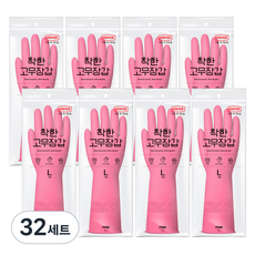 롯데이라이프 착한 고무장갑, 핑크, 대(L), 32세트