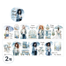 OLIVEPARTY Girl's Life人物感性裝飾設計馬特貼紙, 2個, 車道