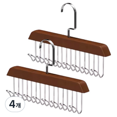 Cozywell 高級實木8孔多功能衣架, 4個, 深棕色