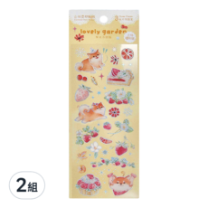 CARD LOVER 信的戀人 立體燙印貼紙3件組, 柴犬與烘焙, 2組