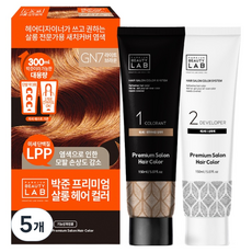 박준뷰티랩 프리미엄 살롱 헤어 컬러 염모제 패키지 300ml GN7, 라이트브라운, 5개