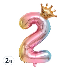 大型皇冠數字氣球 2, 金色 粉紅色, 2個