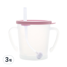 아가프라 NEW 매직 추빨대컵, 300ml, 3개, 라이트핑크