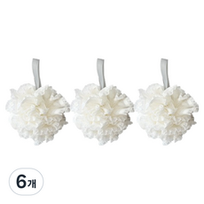 뉴앤룩 부드러운 바디 프릴 샤워볼 대형 14 x 14 cm, 아이보리, 6개, 1개입